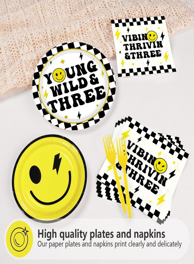 Grencian مجموعة غرينسيان المكونة من 96 قطعة من لوازم حفلات أعياد الميلاد للأطفال الصغار، تتضمن أطباقًا ومناديل ورقية صفراء مزينة برسومات وجوه مبتسمة، وهي مناسبة للاستخدام مرة واحدة. مثالية لتزيين حفلات أعياد الميلاد وحفلات استقبال المولود الجديد، وتكفي 24 شخصًا. - Image 4